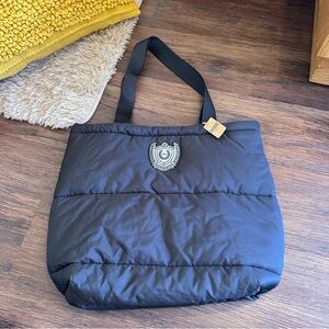Quilted NWT PINK VS Victoria’s Secret Black Puffer Tote bag
